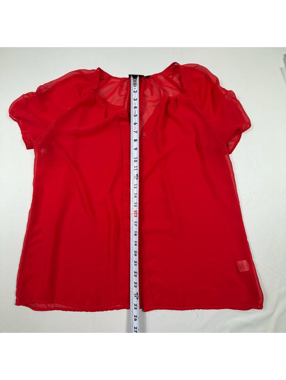 APT. 9 Red Sheer Button-Up Blouse XL - Picture 7 of 8